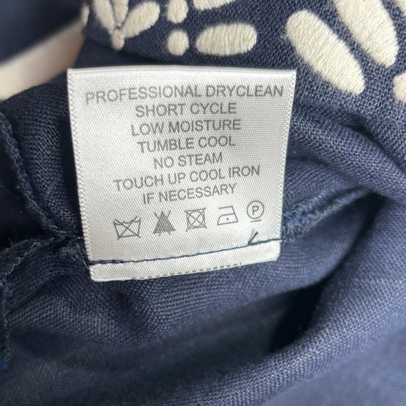 Tory Burch Women’s Navy and White 100% Linen Tunic - Picture 4 of 9